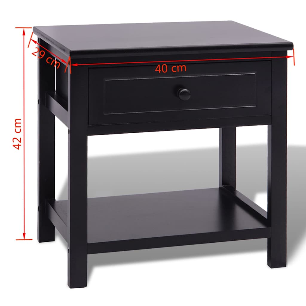vidaXL Tables de chevet 2 pcs Bois Noir