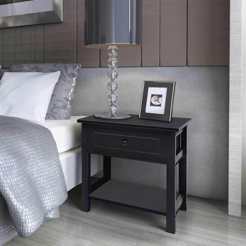 vidaXL Tables de chevet 2 pcs Bois Noir