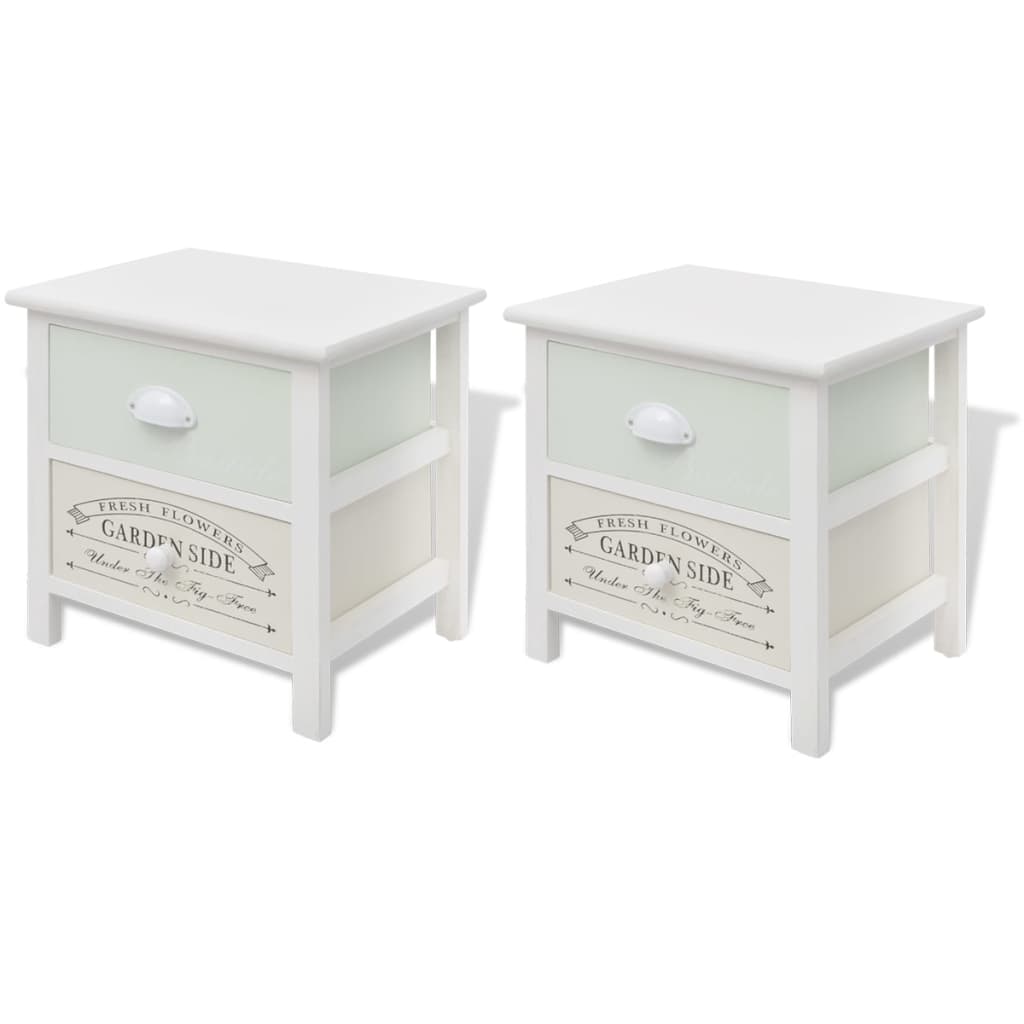 vidaXL Tables de chevet 2 pcs Bois style français