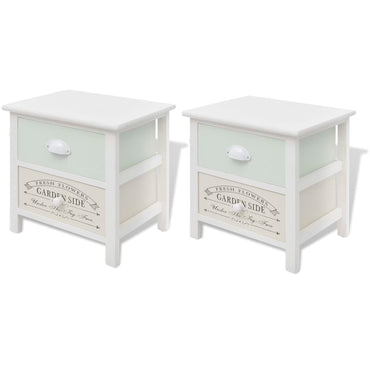 vidaXL Tables de chevet 2 pcs Bois style français