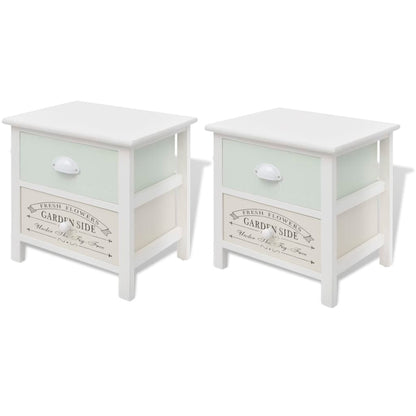 vidaXL Tables de chevet 2 pcs Bois style français
