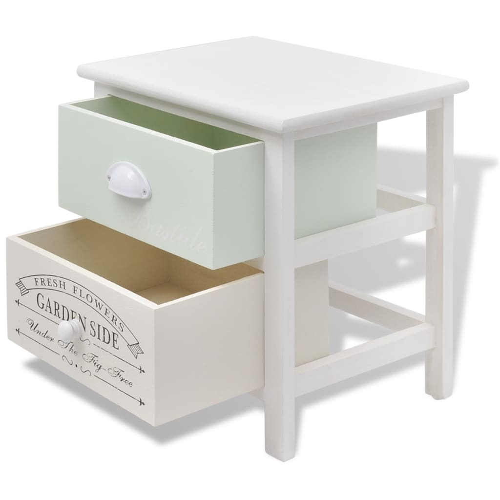 vidaXL Tables de chevet 2 pcs Bois style français