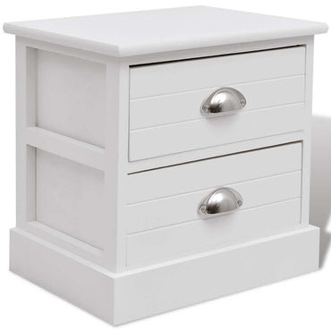 vidaXL Table de chevet de style français blanc
