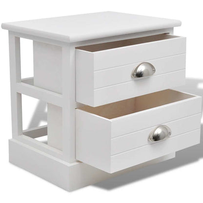 vidaXL Table de chevet de style français blanc