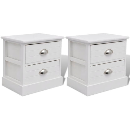 vidaXL Tables de chevet 2 pcs Style français Blanc