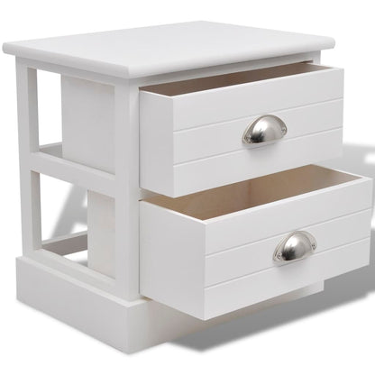 vidaXL Tables de chevet 2 pcs Style français Blanc