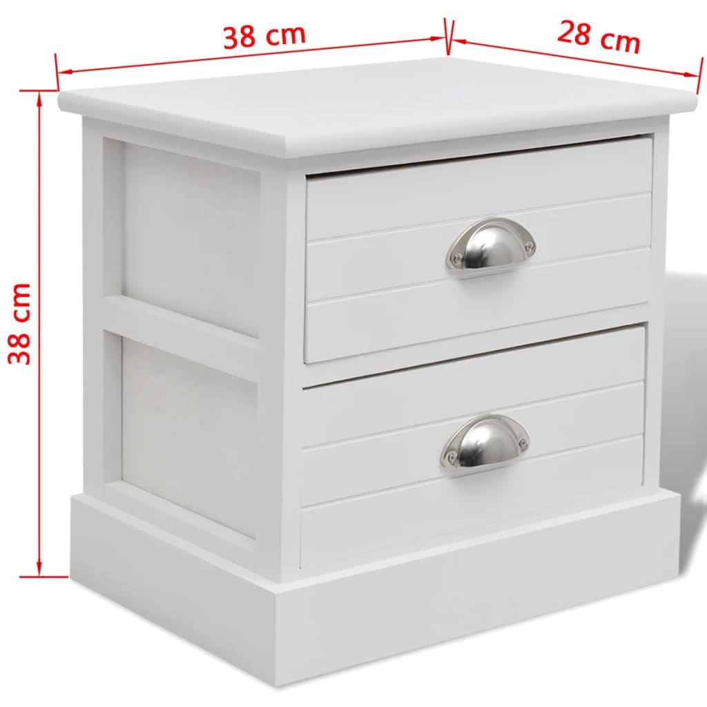 vidaXL Tables de chevet 2 pcs Style français Blanc