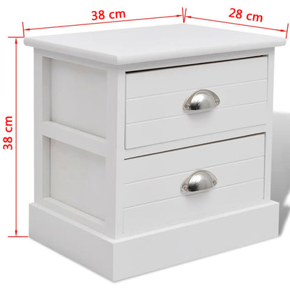 vidaXL Tables de chevet 2 pcs Style français Blanc