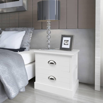 vidaXL Tables de chevet 2 pcs Style français Blanc