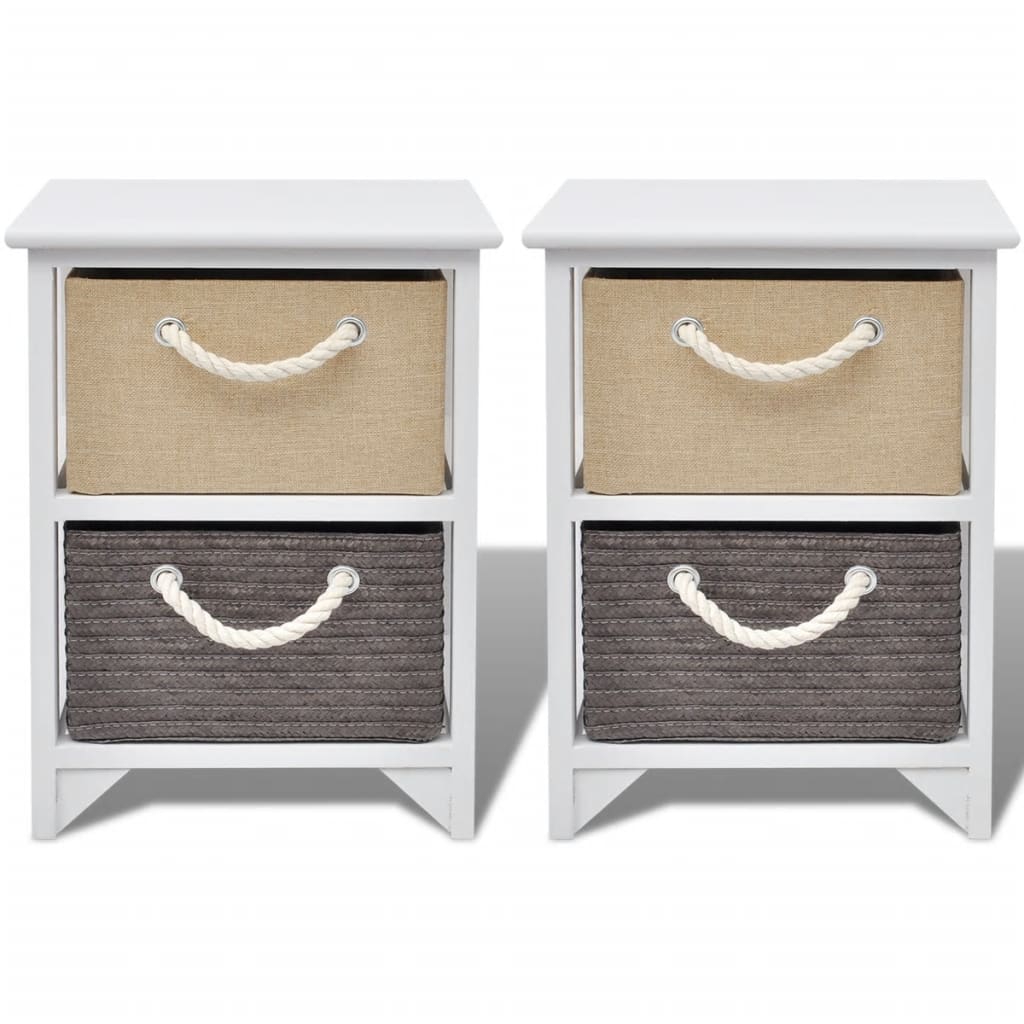 vidaXL Tables de chevet 2 pcs bois