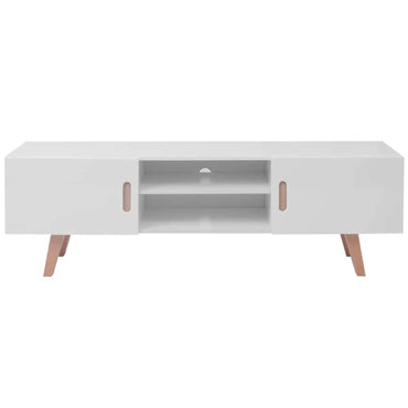 vidaXL TV-Schrank MDF 150x35x48,5 cm Hochglanz-Weiß