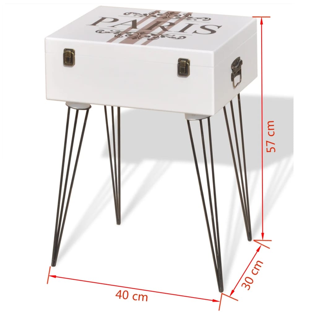 vidaXL Table d'appoint 40x30x57 cm Blanc
