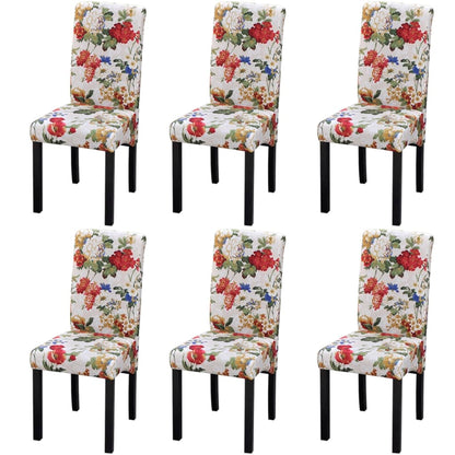 vidaXL Chaises de salle à manger 6 pcs Tissu multicolore