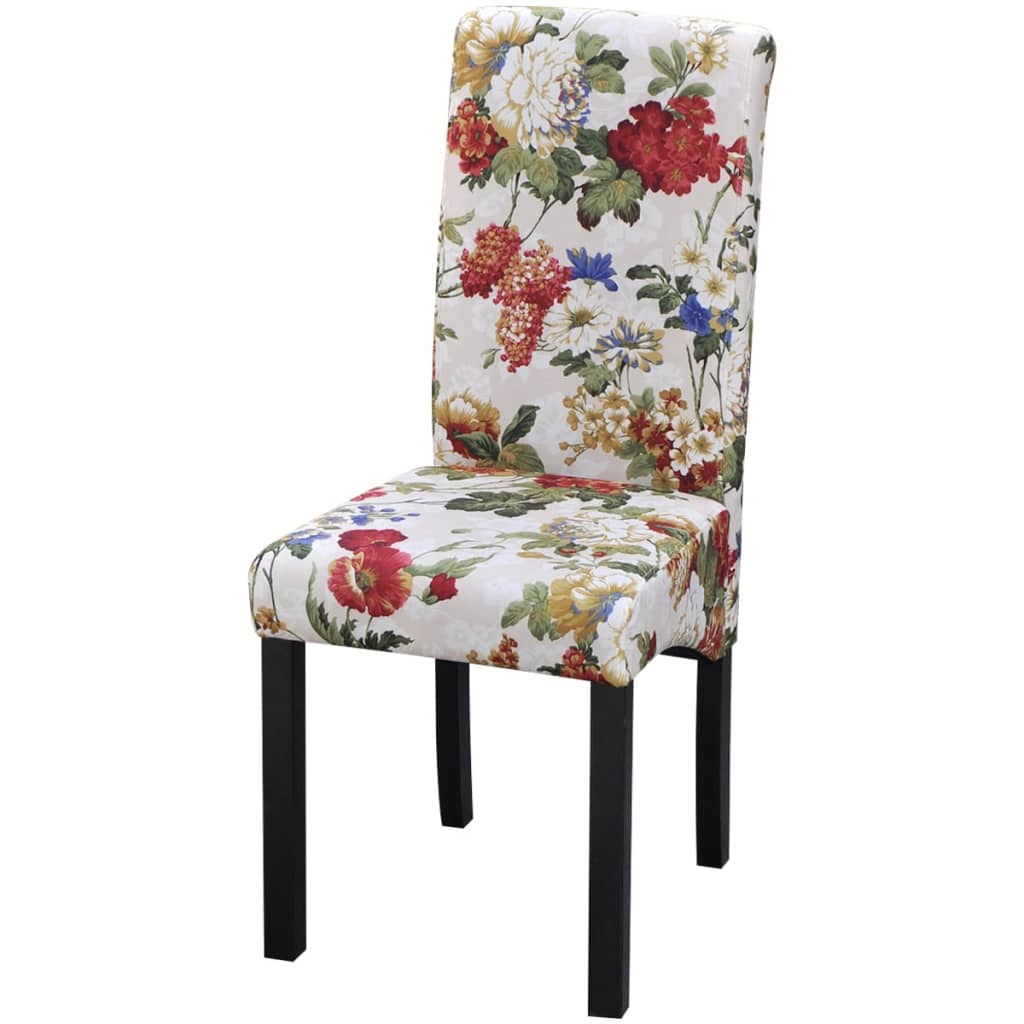 vidaXL Chaises de salle à manger 6 pcs Tissu multicolore