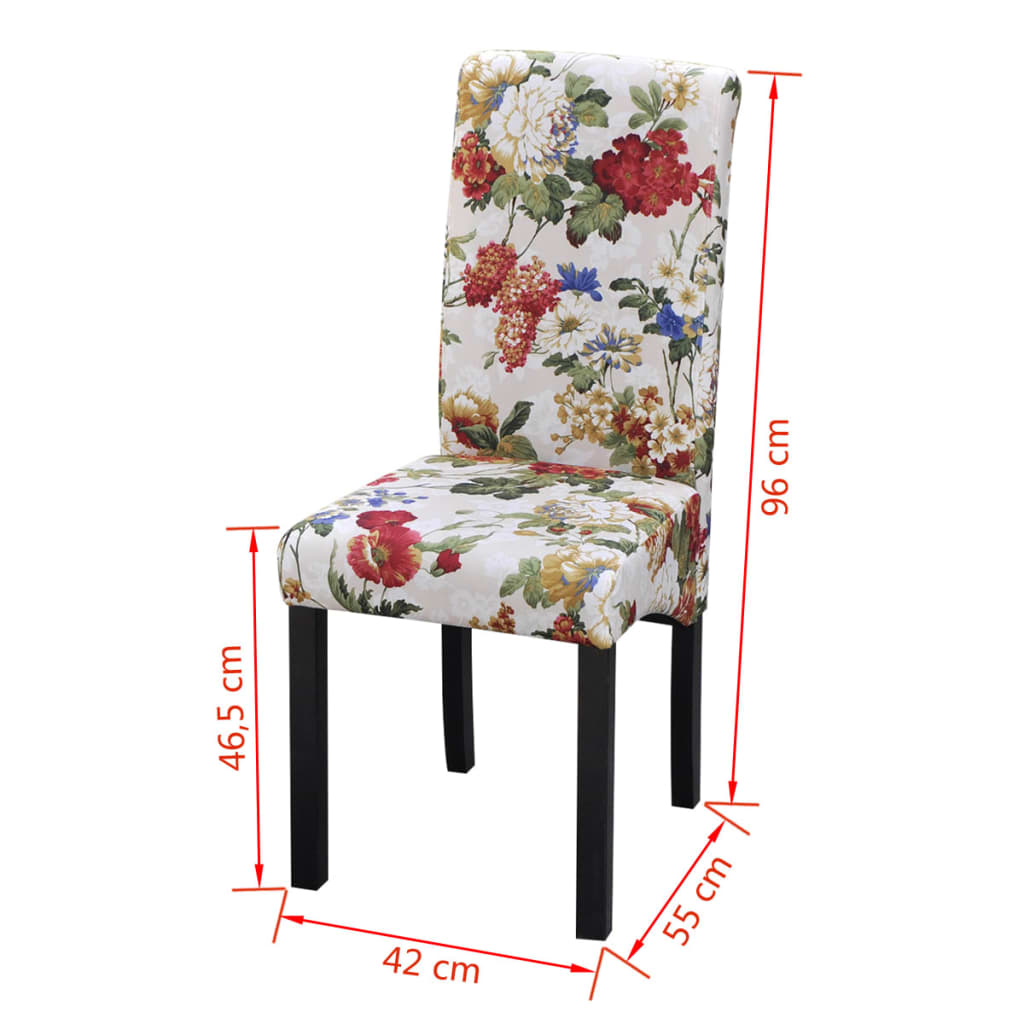 vidaXL Chaises de salle à manger 6 pcs Tissu multicolore