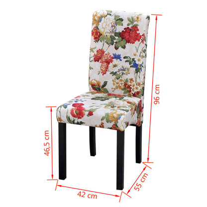 vidaXL Chaises de salle à manger 6 pcs Tissu multicolore