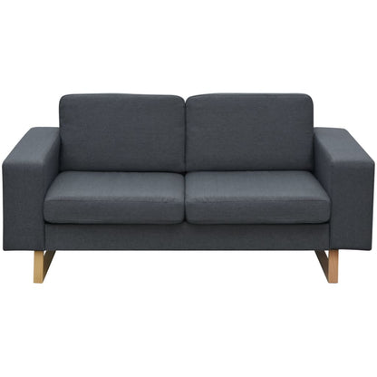 vidaXL Sofa 2-Sitzer Stoff Dunkelgrau