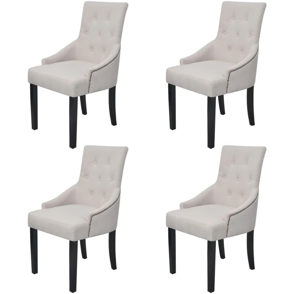 vidaXL Chaises de salle à manger 4 pcs Gris crème Tissu