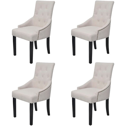 vidaXL Chaises de salle à manger 4 pcs Gris crème Tissu