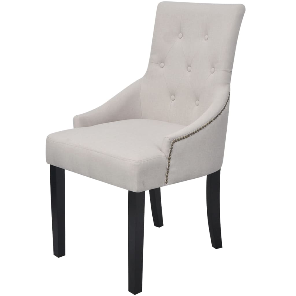 vidaXL Chaises de salle à manger 4 pcs Gris crème Tissu