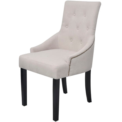 vidaXL Chaises de salle à manger 4 pcs Gris crème Tissu