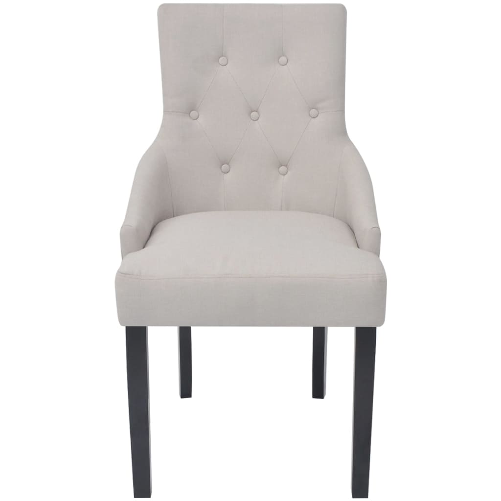 vidaXL Chaises de salle à manger 4 pcs Gris crème Tissu
