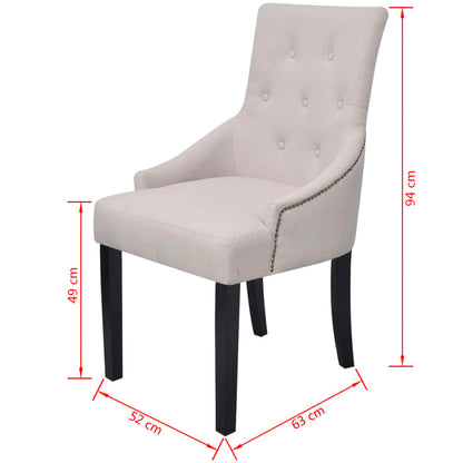 vidaXL Chaises de salle à manger 4 pcs Gris crème Tissu