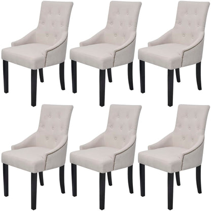 vidaXL Chaises de salle à manger 6 pcs Gris crème Tissu
