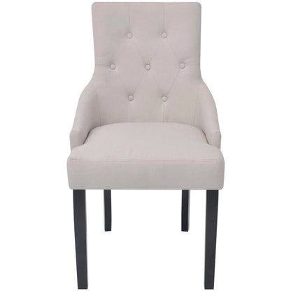vidaXL Chaises de salle à manger 6 pcs Gris crème Tissu