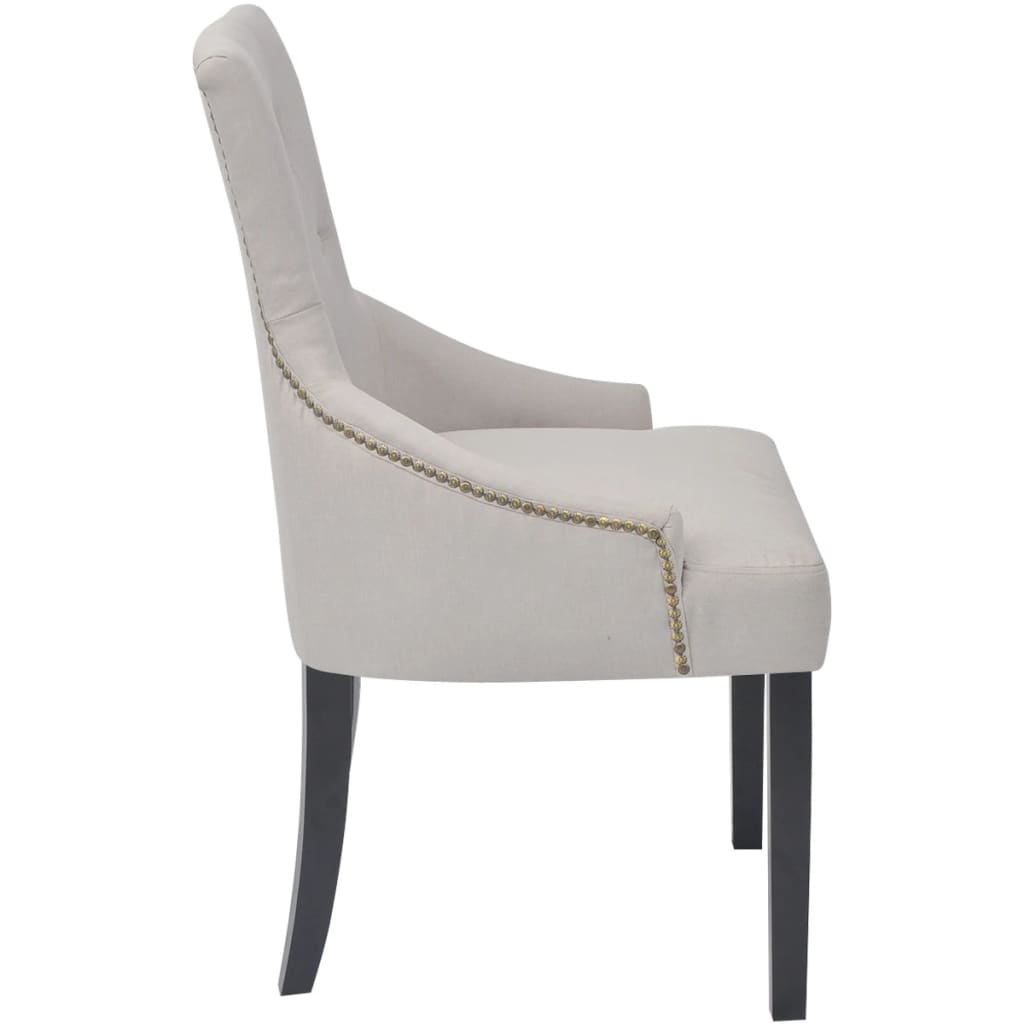 vidaXL Chaises de salle à manger 6 pcs Gris crème Tissu
