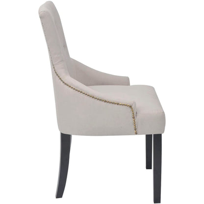 vidaXL Chaises de salle à manger 6 pcs Gris crème Tissu