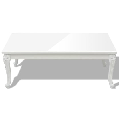 vidaXL Table basse 115x65x42 cm Blanc brillant