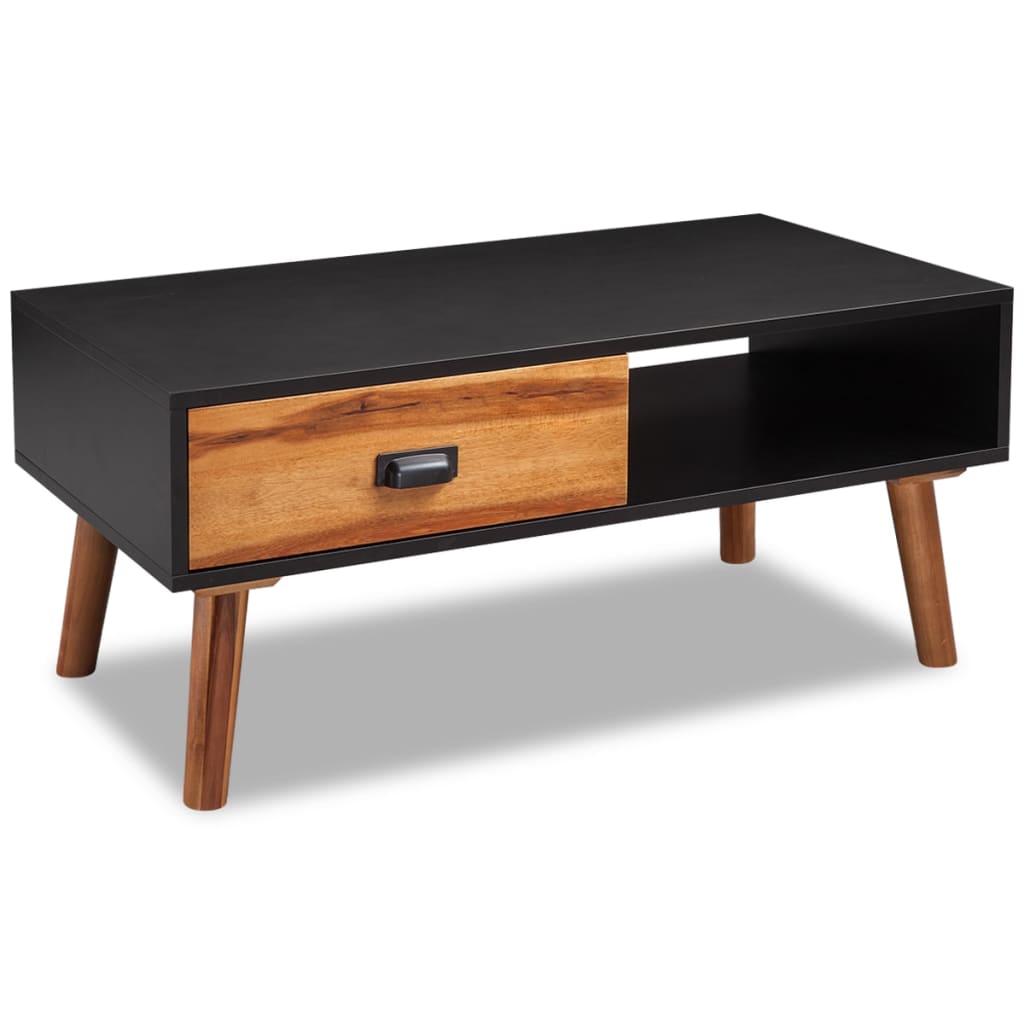 vidaXL Table basse en bois d'acacia massif 90 x 50 x 40 cm