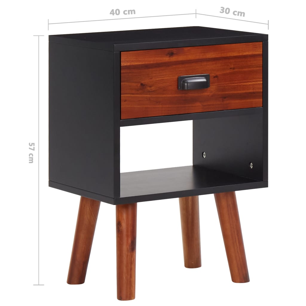 vidaXL Table de chevet Bois d'acacia massif 40x30x57 cm
