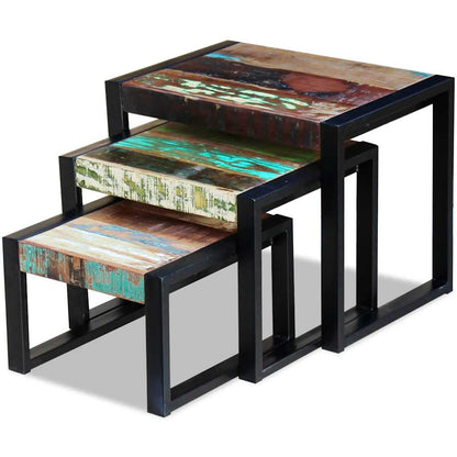 vidaXL 3-tlg. Satztisch-Set Altholz