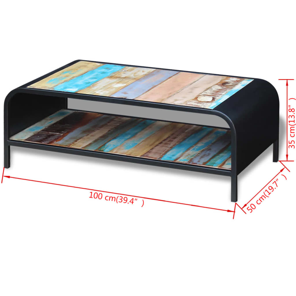 vidaXL Table basse en bois de récupération massif