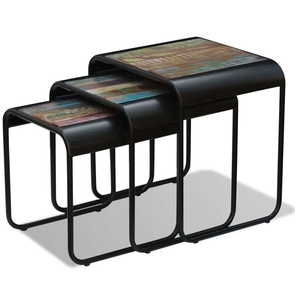 vidaXL 3-tlg. Satztisch-Set Altholz