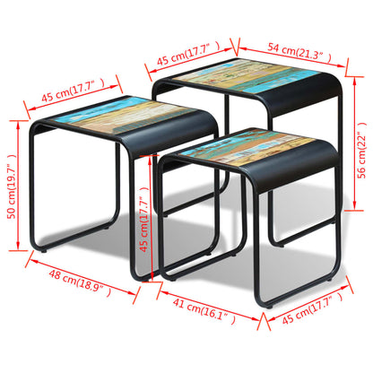 vidaXL 3-tlg. Satztisch-Set Altholz