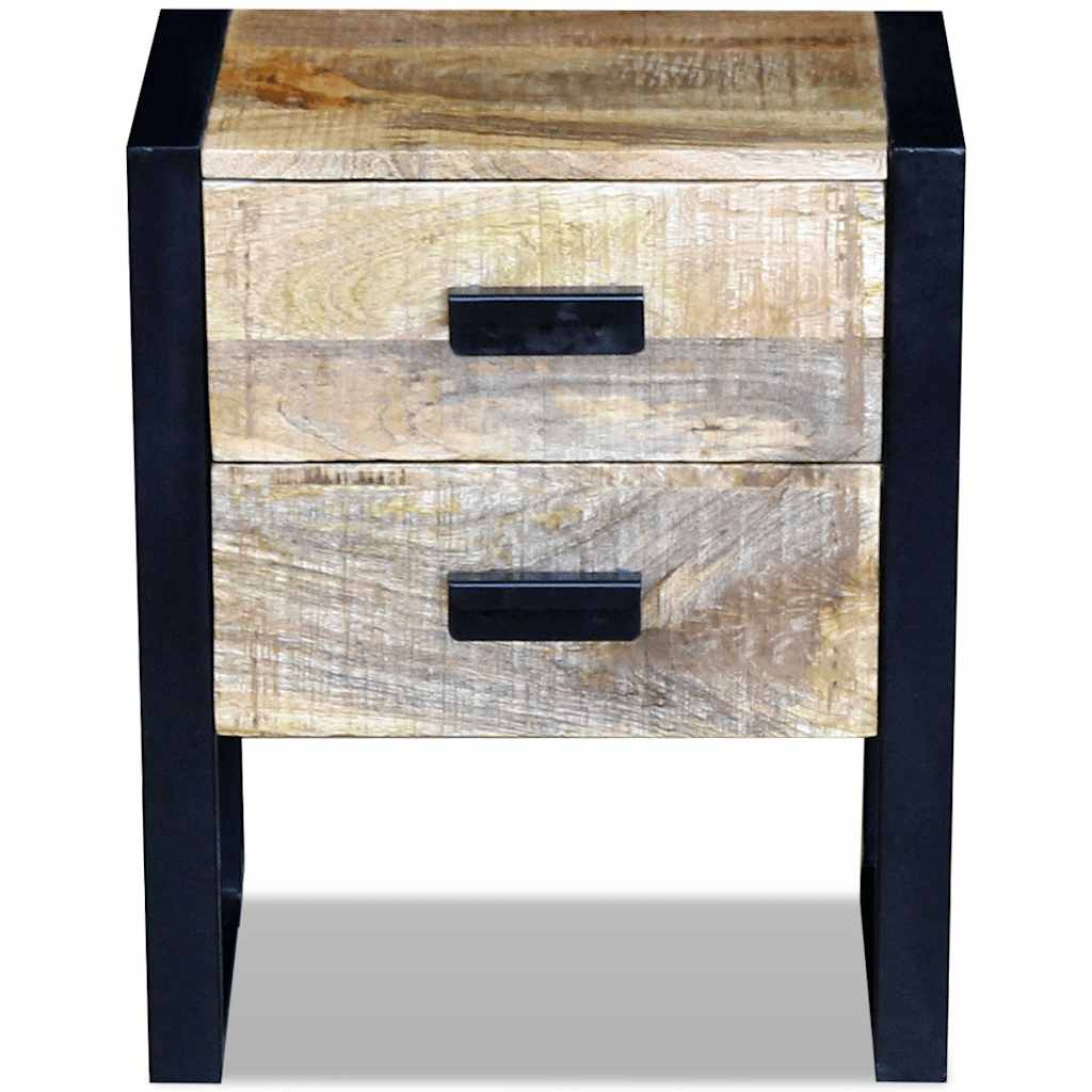 vidaXL Table d'appoint avec 2 tiroirs Bois de manguier 43x33x51 cm