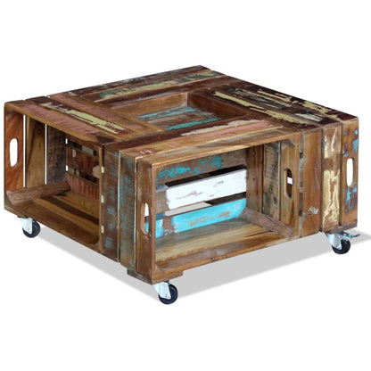 vidaXL Table basse en bois de récupération massif 70x70x35 cm