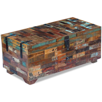 vidaXL Table basse Coffre en bois de récupération massif 80x40x35 cm