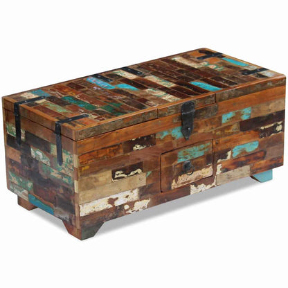 vidaXL Table basse Coffre en bois de récupération massif 80x40x35 cm
