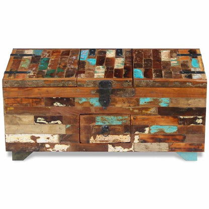 vidaXL Table basse Coffre en bois de récupération massif 80x40x35 cm
