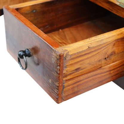 vidaXL Table basse avec tiroirs en bois de récupération massif 90x45x35 cm