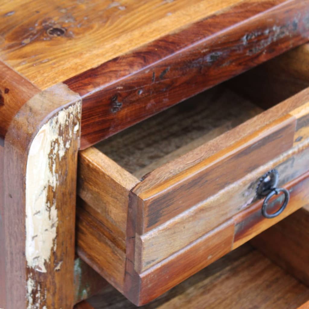 vidaXL Table de chevet en bois de récupération massif 43 x 33 x 51 cm