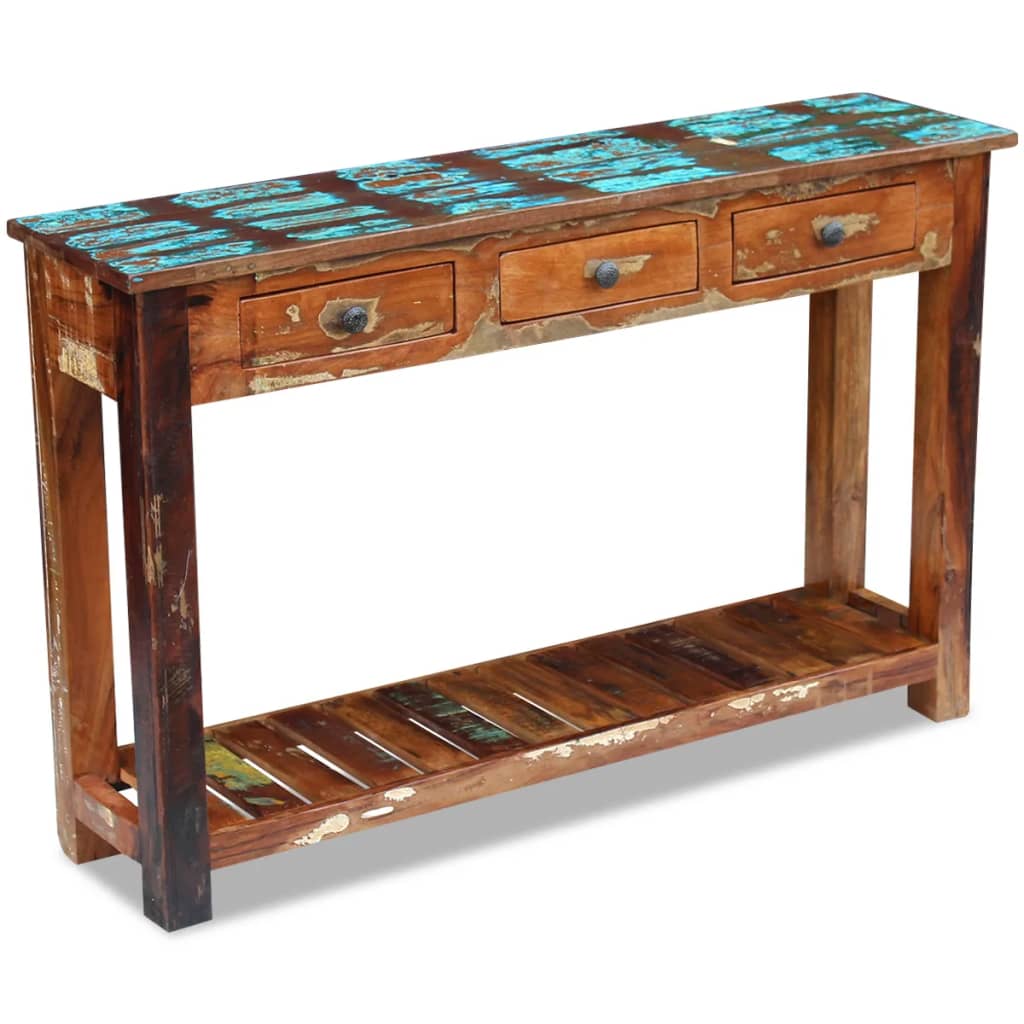 vidaXL Konsolentisch Altholz Massiv 120x30x76 cm