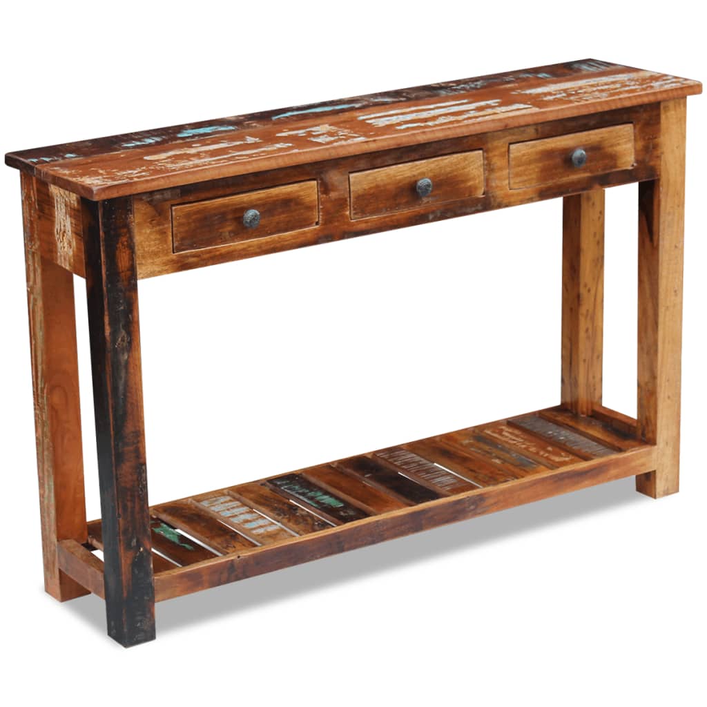 vidaXL Konsolentisch Altholz Massiv 120x30x76 cm