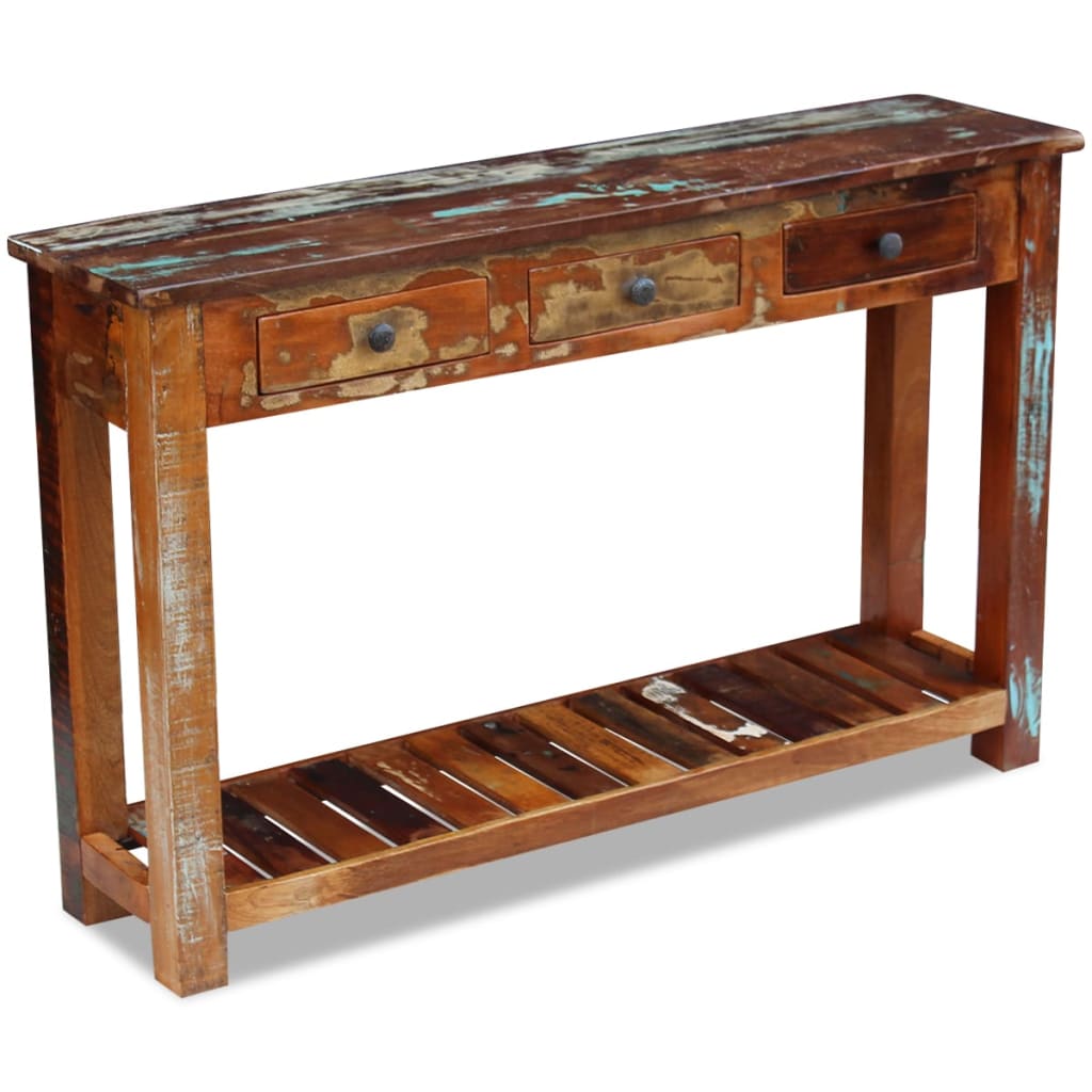 vidaXL Konsolentisch Altholz Massiv 120x30x76 cm