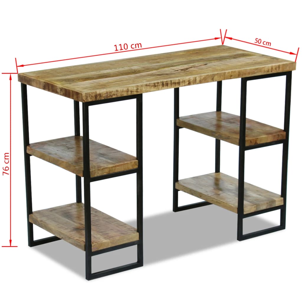 vidaXL Bureau en bois de manguier 110 × 50 × 76 cm