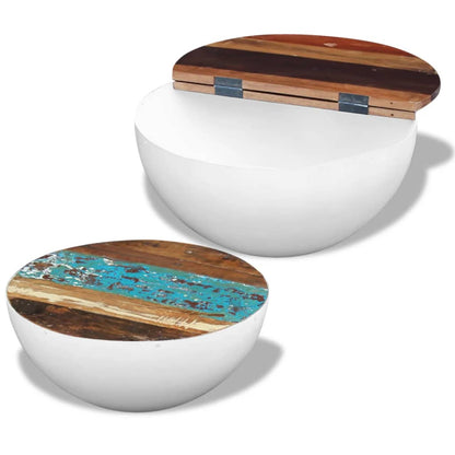 vidaXL Table basse, 2 pcs, en forme de coque, bois de récupération massif